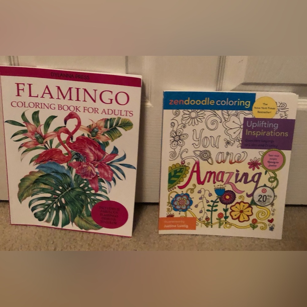 Flamingo & Uplifting Inspirations Coloring Books for Adults